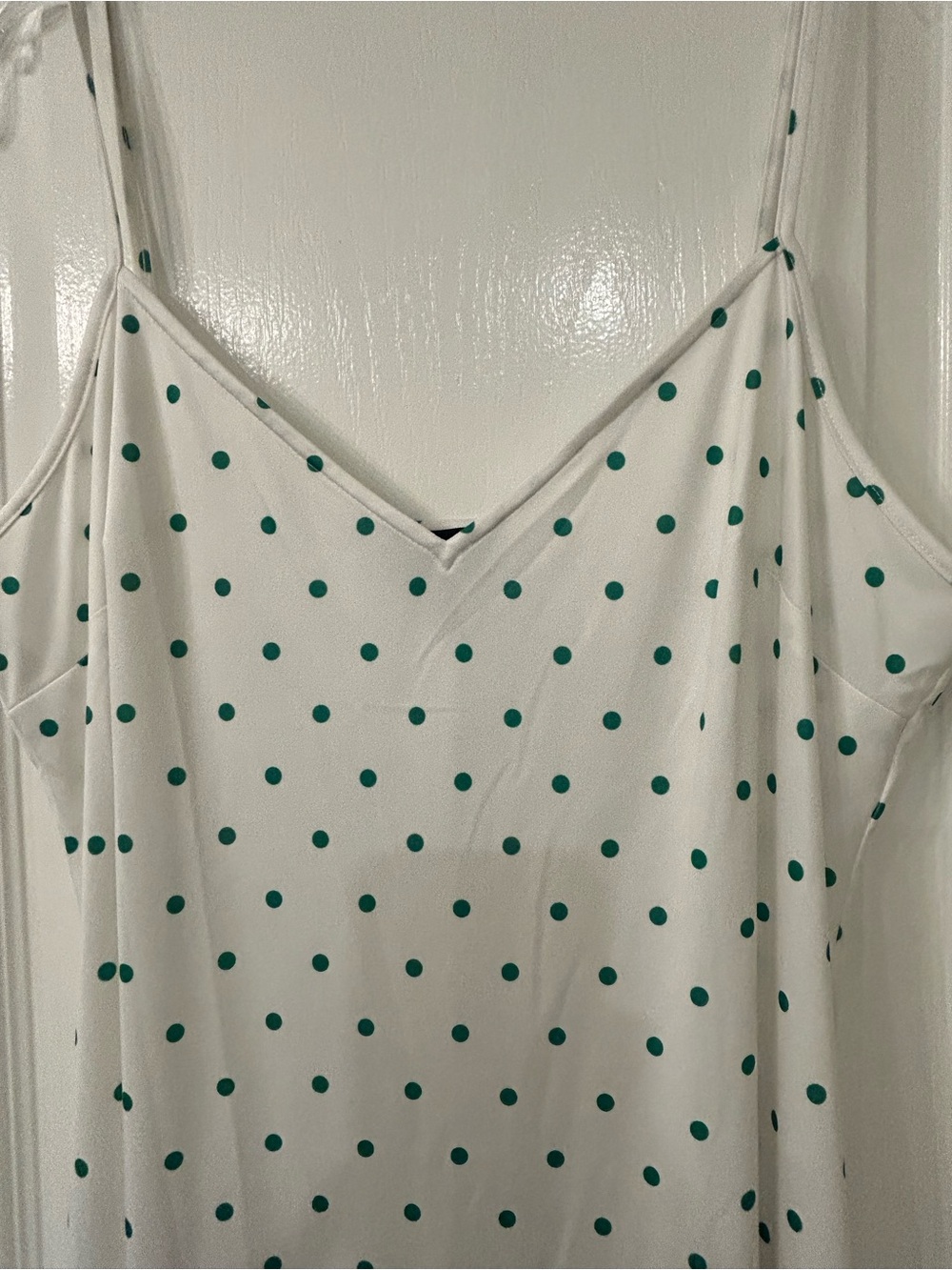 ME+EM Sheer White with Green Polka Dots maxi dress - Picture 5 of 6